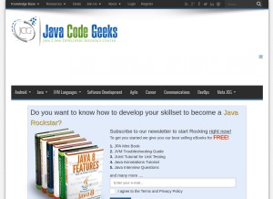 How javacodegeeks.com looks like on a tablet such as an iPad.