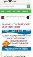 How javatpoint.com looks like on a mobile device such as an iPhone.