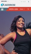 How jazzercise.com looks like on a mobile device such as an iPhone.