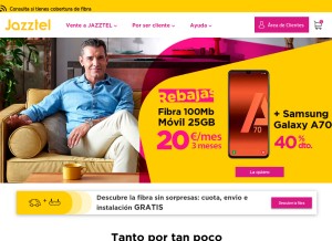 How jazztel.es looks like on a tablet such as an iPad.
