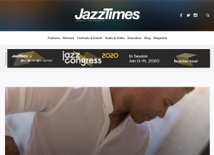 How jazztimes.com looks like on a tablet such as an iPad.