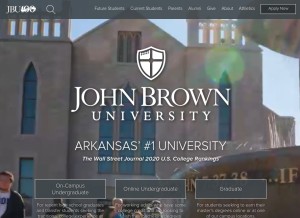 How jbu.edu looks like on a tablet such as an iPad.