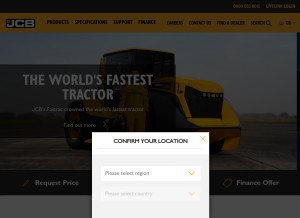 How jcb.com looks like on a tablet such as an iPad.