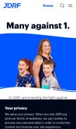 How jdrf.org looks like on a mobile device such as an iPhone.