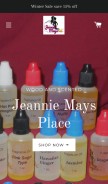 How jeanniemaysplace.com looks like on a mobile device such as an iPhone.