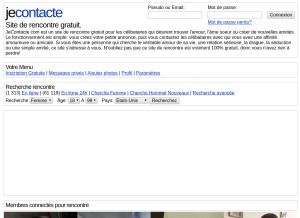 How jecontacte.com looks like on a tablet such as an iPad.