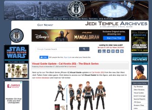 How jeditemplearchives.com looks like on a tablet such as an iPad.