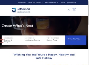 How jefferson.edu looks like on a tablet such as an iPad.