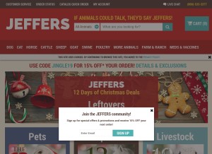 How jefferspet.com looks like on a tablet such as an iPad.
