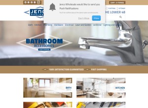 How jencowholesale.com looks like on a tablet such as an iPad.