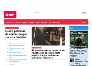 How jenesaispop.com looks like on a tablet such as an iPad.