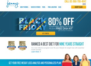 How jennycraig.com looks like on a tablet such as an iPad.