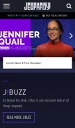 How jeopardy.com looks like on a mobile device such as an iPhone.