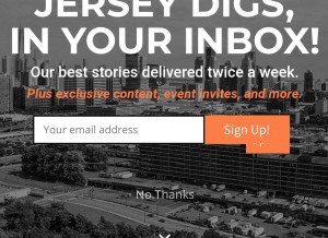 How jerseydigs.com looks like on a tablet such as an iPad.