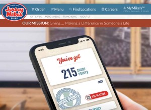 How jerseymikes.com looks like on a tablet such as an iPad.