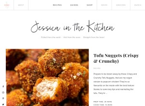 How jessicainthekitchen.com looks like on a tablet such as an iPad.
