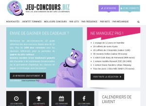 How jeu-concours.biz looks like on a tablet such as an iPad.