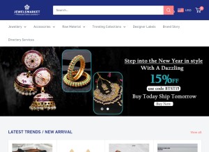 How jewelemarket.com looks like on a tablet such as an iPad.