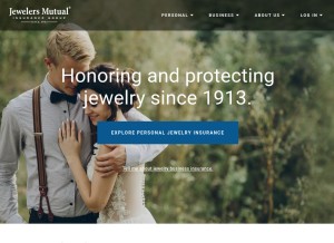 How jewelersmutual.com looks like on a tablet such as an iPad.