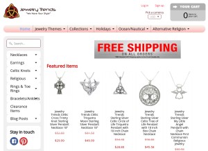 How jewelrytrends.com looks like on a tablet such as an iPad.