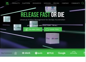 How jfrog.org looks like on a tablet such as an iPad.