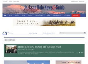 How jhnewsandguide.com looks like on a tablet such as an iPad.