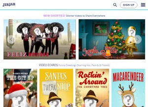 How jibjab.com looks like on a tablet such as an iPad.