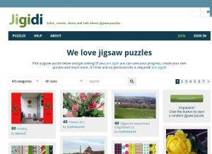 How jigidi.com looks like on a tablet such as an iPad.