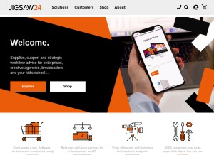 How jigsaw24.com looks like on a tablet such as an iPad.