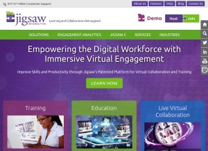 How jigsawinteractive.com looks like on a tablet such as an iPad.