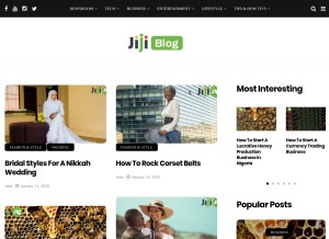 How jiji-blog.com looks like on a tablet such as an iPad.