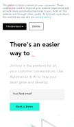 How jiminny.com looks like on a mobile device such as an iPhone.