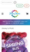 How jimmybeanswool.com looks like on a mobile device such as an iPhone.