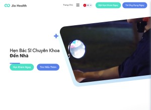 How jiohealth.com looks like on a tablet such as an iPad.