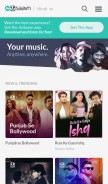 How jiosaavn.com looks like on a mobile device such as an iPhone.