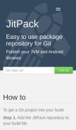 How jitpack.io looks like on a mobile device such as an iPhone.
