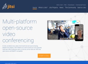 How jitsi.org looks like on a tablet such as an iPad.