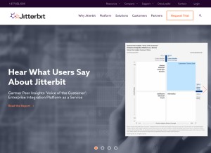 How jitterbit.com looks like on a tablet such as an iPad.