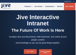 How jivesoftware.com looks like on a tablet such as an iPad.