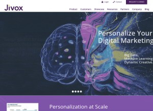 How jivox.com looks like on a tablet such as an iPad.