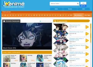 How jkanime.net looks like on a tablet such as an iPad.
