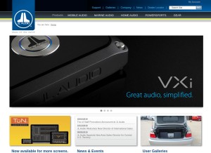 How jlaudio.com looks like on a tablet such as an iPad.
