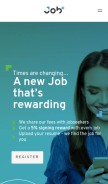 How job.com looks like on a mobile device such as an iPhone.