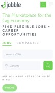 How jobble.com looks like on a mobile device such as an iPhone.