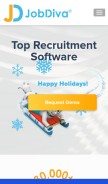 How jobdiva.com looks like on a mobile device such as an iPhone.