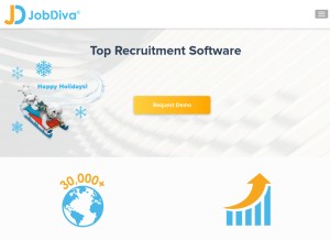 How jobdiva.com looks like on a tablet such as an iPad.