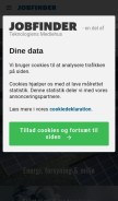How jobfinder.dk looks like on a mobile device such as an iPhone.