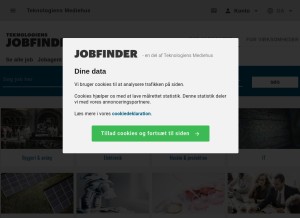 How jobfinder.dk looks like on a tablet such as an iPad.