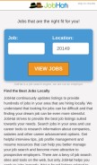 How jobhat.com looks like on a mobile device such as an iPhone.