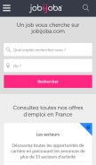 How jobijoba.com looks like on a mobile device such as an iPhone.
